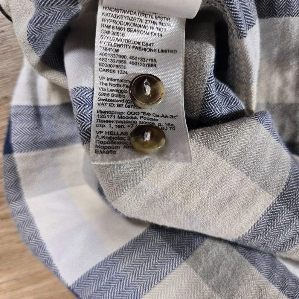 The North Face Flannel Shirt Mens XXL Plaid Cotton Button Down Heavyweight